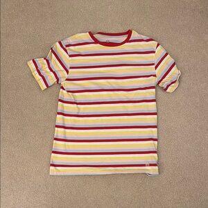 Zine Striped Short Sleeve Tee - Red, Yellow, White